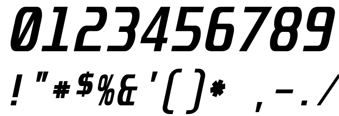 Unispace Bold Italic Шрифта ДРУГИЕ символов