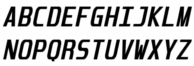 Unispace Bold Italic Caratteri MAIUSCOLE