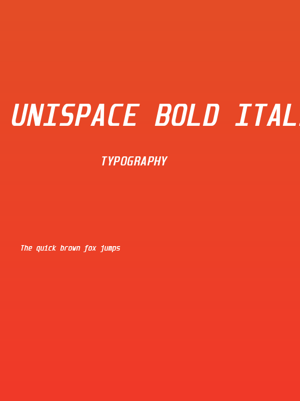 Unispace Bold Italic Poster