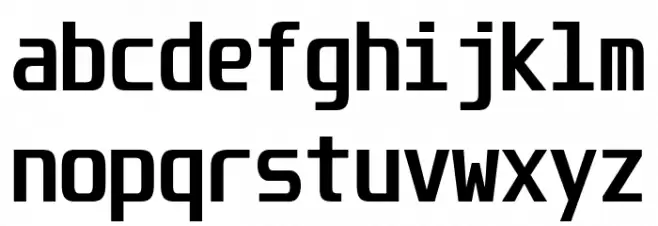 Unispace-Bold Schriftart Kleinbuchstaben
