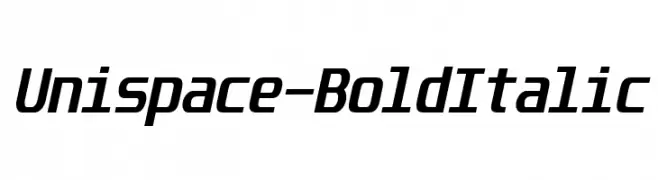 Unispace-BoldItalic  Frei Schriftart Herunterladen