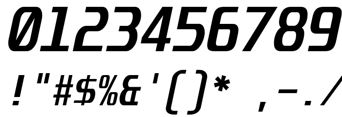 Unispace-BoldItalic Font OTHER CHARS