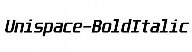 Unispace-BoldItalic  Frei Schriftart Herunterladen