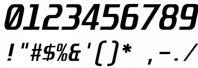 Unispace-BoldItalic Font OTHER CHARS