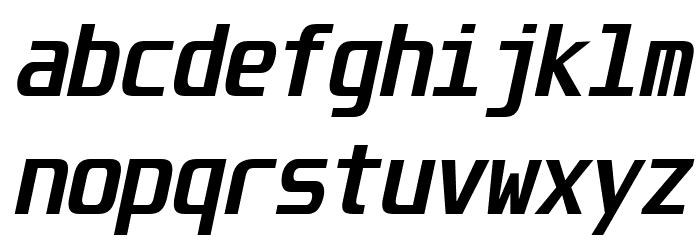 Unispace-BoldItalic Font LOWERCASE