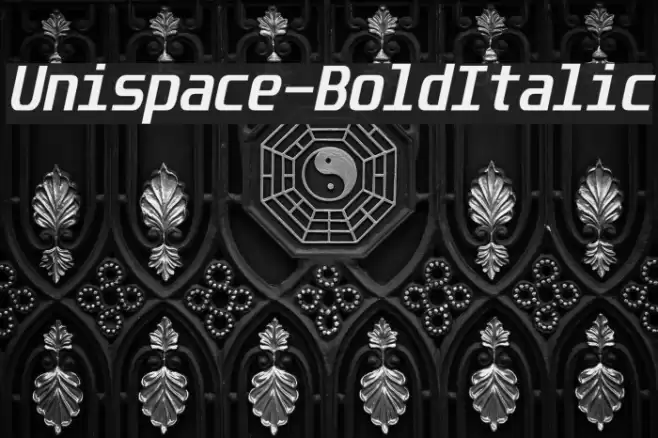 Unispace-BoldItalic Schriftart examples