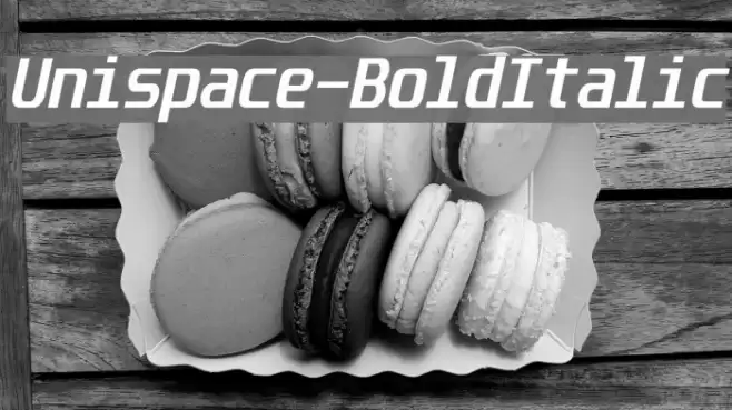 Unispace-BoldItalic Schriftart examples