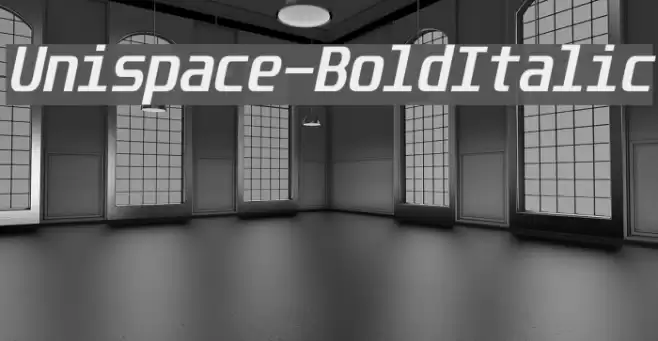 Unispace-BoldItalic Schriftart examples