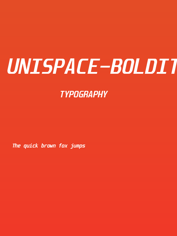 Unispace-BoldItalic Poster