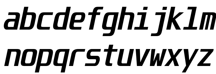 Unispace-BoldItalic Font LOWERCASE