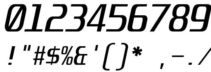 Unispace-Italic Font OTHER CHARS