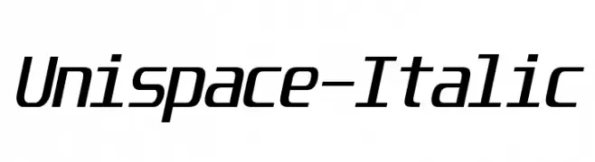 Unispace-Italic  Frei Schriftart Herunterladen