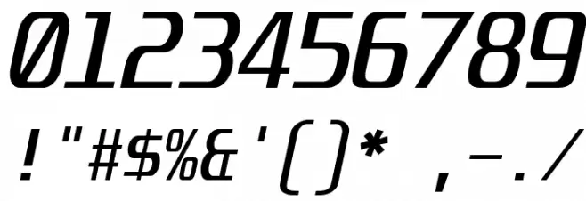 Unispace-Italic Font OTHER CHARS