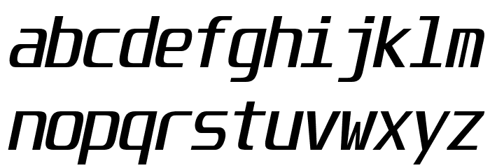 Unispace-Italic Font LOWERCASE