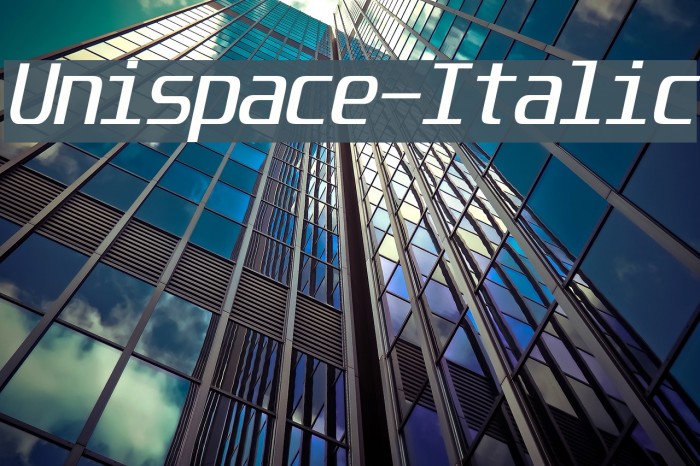 Unispace-Italic Font examples