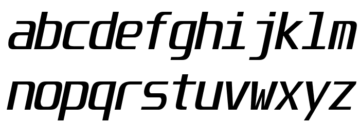 Unispace-Italic Font LOWERCASE