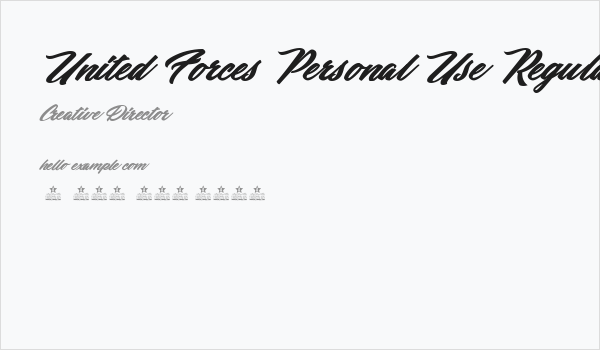 United Forces Personal Use Regular Business Card