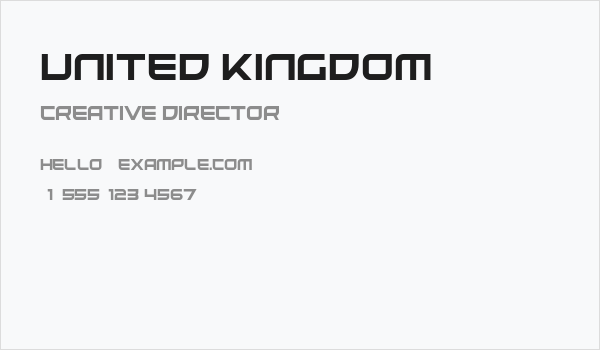 United Kingdom Business Card