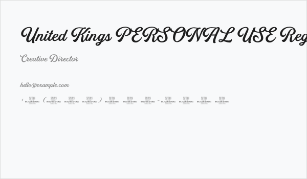 United Kings PERSONAL USE Regular Business Card