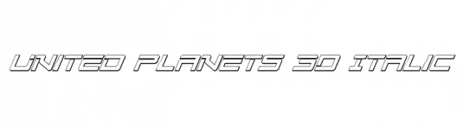 United Planets 3D Italic  Frei Schriftart Herunterladen