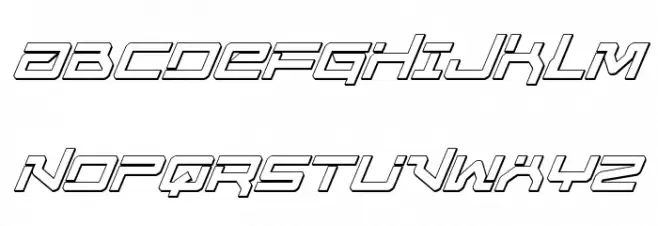 United Planets 3D Italic خط أحرف كبيرة