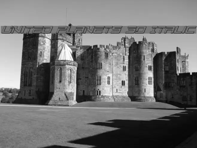 United Planets 3D Italic Font examples