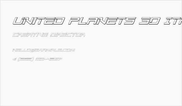United Planets 3D Italic Business Card