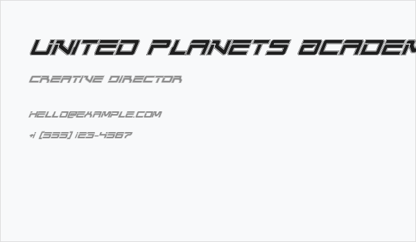 United Planets Academy Italic Business Card