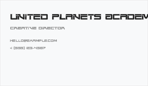 United Planets Academy Business Card