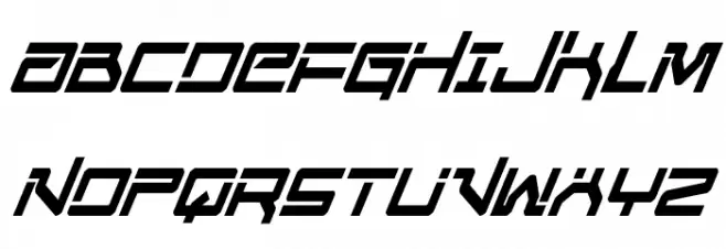 United Planets Condensed Italic Шрифта ВЕРХНИЙ