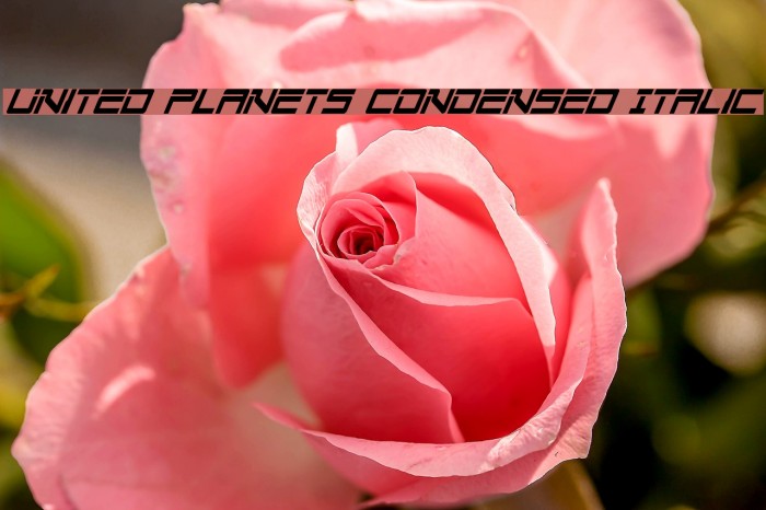 United Planets Condensed Italic Font examples