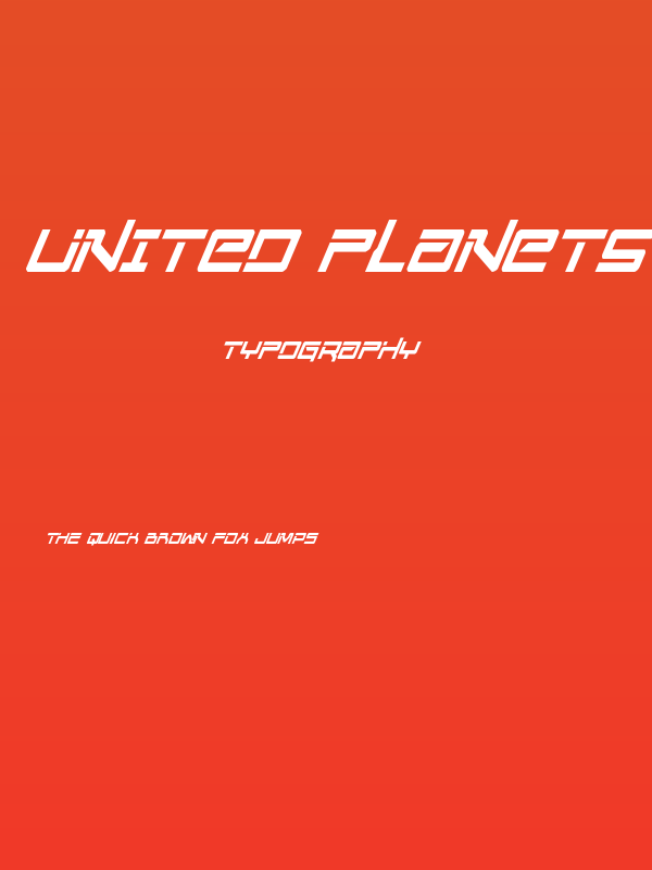 United Planets Condensed Italic Poster