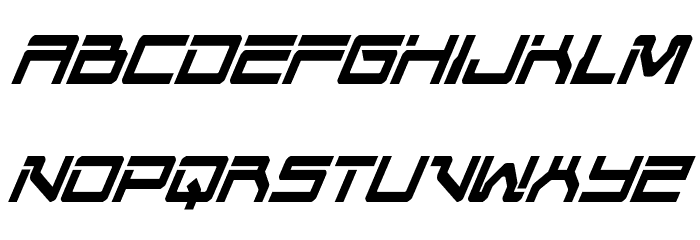 United Planets Condensed Italic Font LOWERCASE