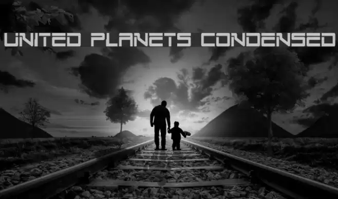 United Planets Condensed Font examples