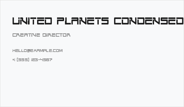 United Planets Condensed Business Card