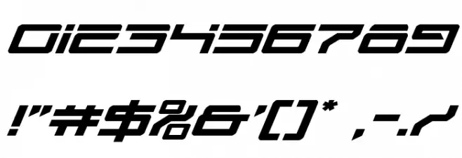 United Planets Expanded Italic Font OTHER CHARS