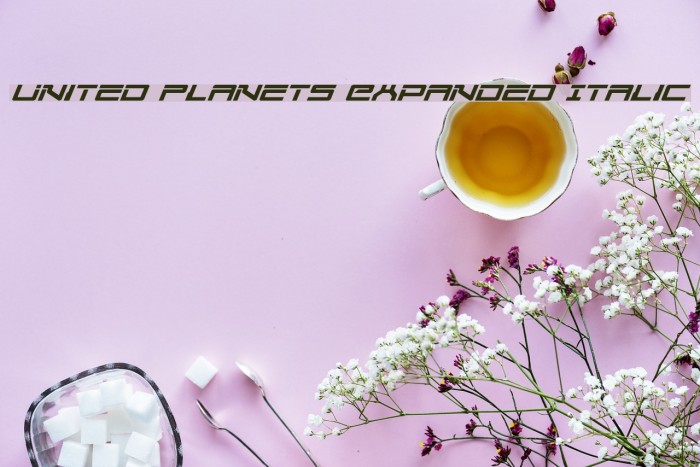 United Planets Expanded Italic Example 1