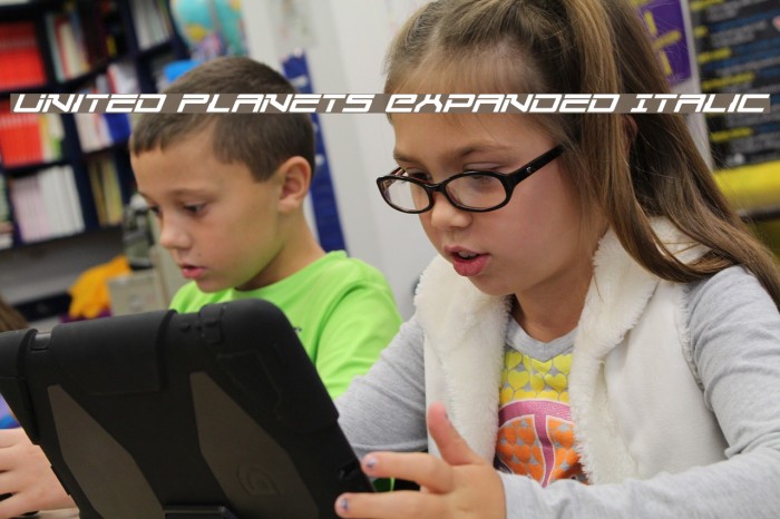 United Planets Expanded Italic Example 2