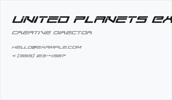 United Planets Expanded Italic Business Card