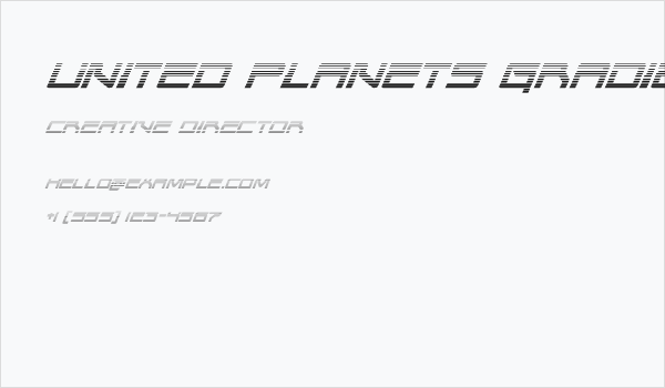 United Planets Gradient Italic Business Card