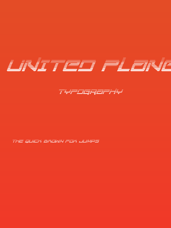 United Planets Gradient Italic Poster