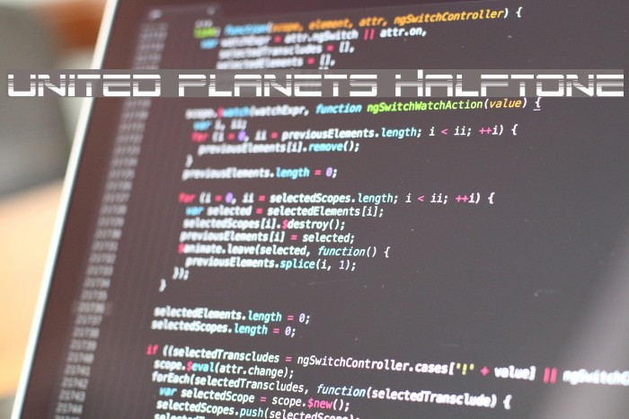 United Planets Halftone Font examples