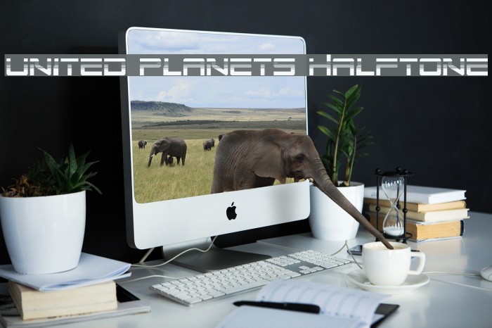 United Planets Halftone Font examples