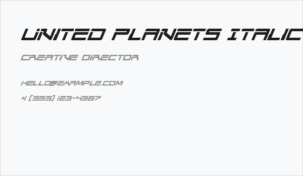 United Planets Italic Business Card