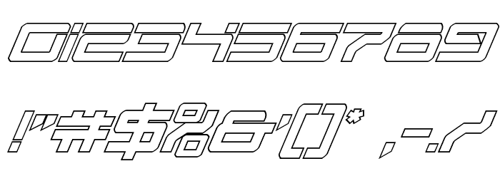 United Planets Outline Italic Font OTHER CHARS