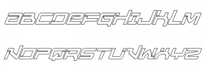 United Planets Outline Italic Schriftart Groß