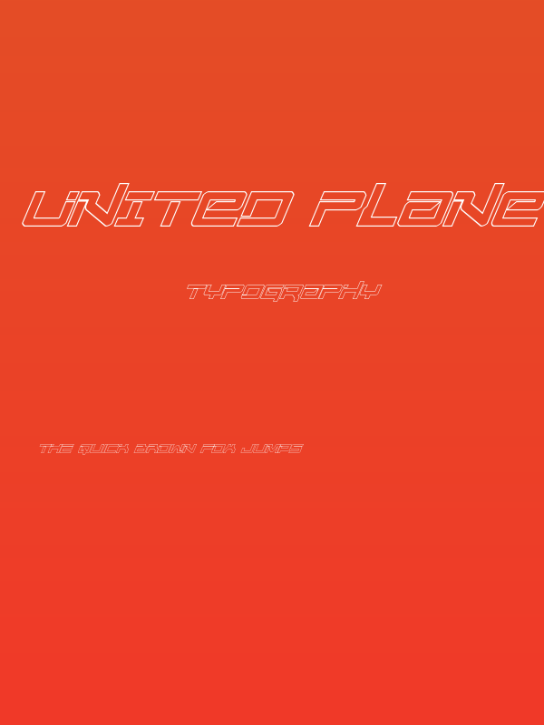 United Planets Outline Italic Poster