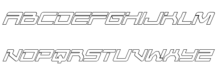 United Planets Outline Italic Font LOWERCASE