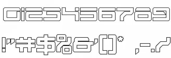 United Planets Outline Font OTHER CHARS