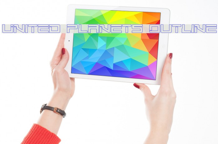 United Planets Outline Font examples